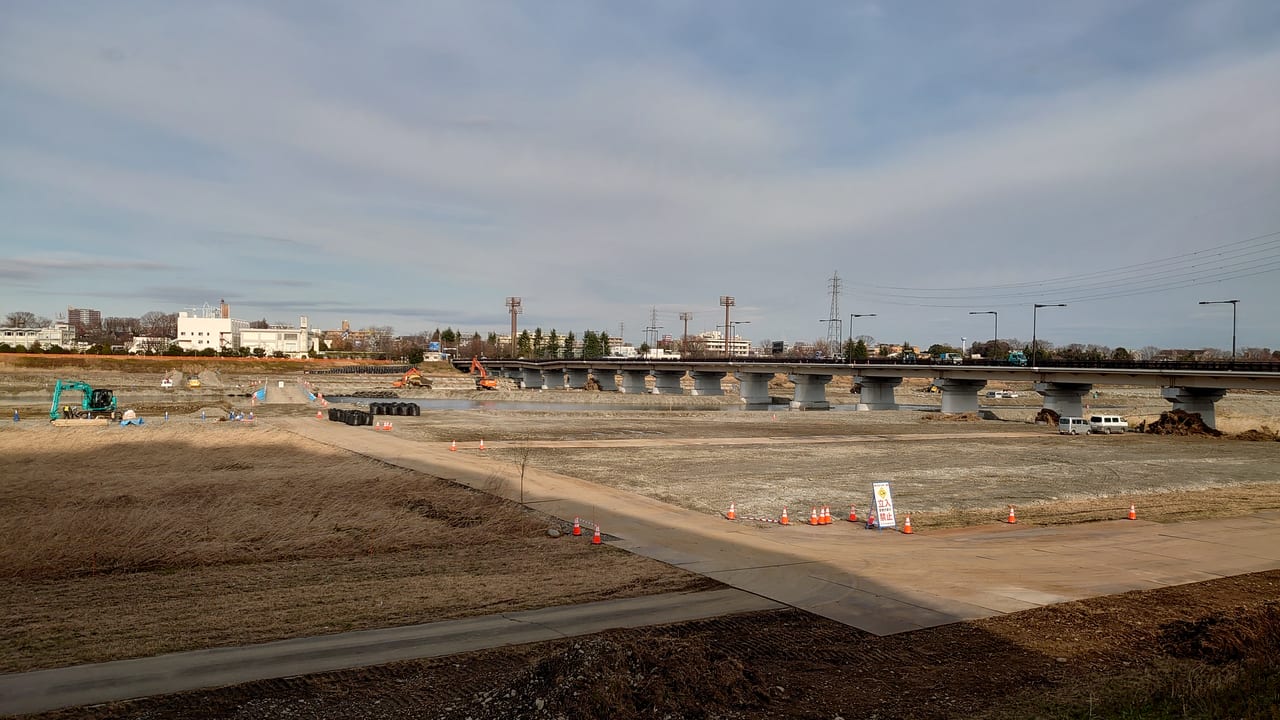 2020年1月16日日野橋の復旧工事の様子