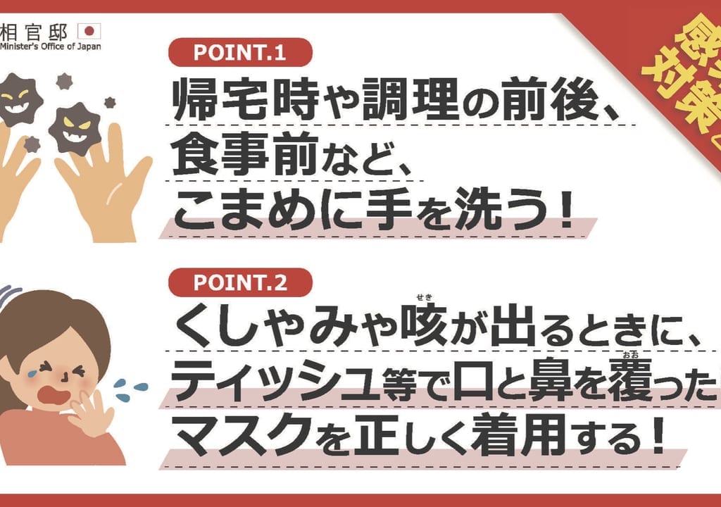 厚生労働省からの手洗いなどの方法画像