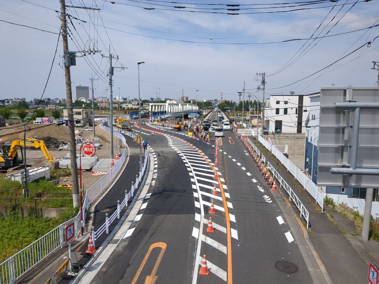 日野橋　仮橋架替