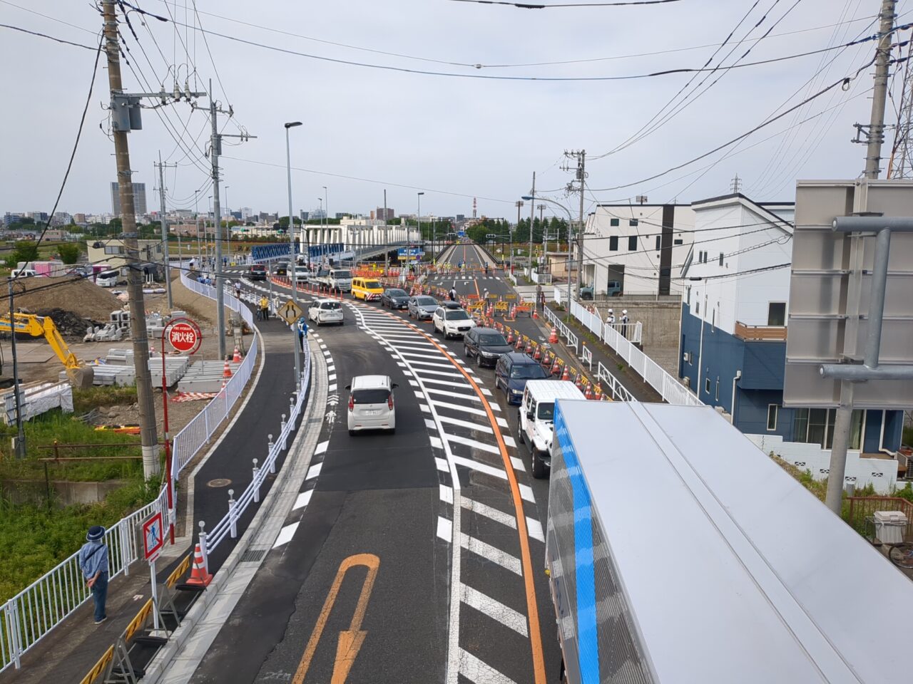 日野橋　仮橋架替